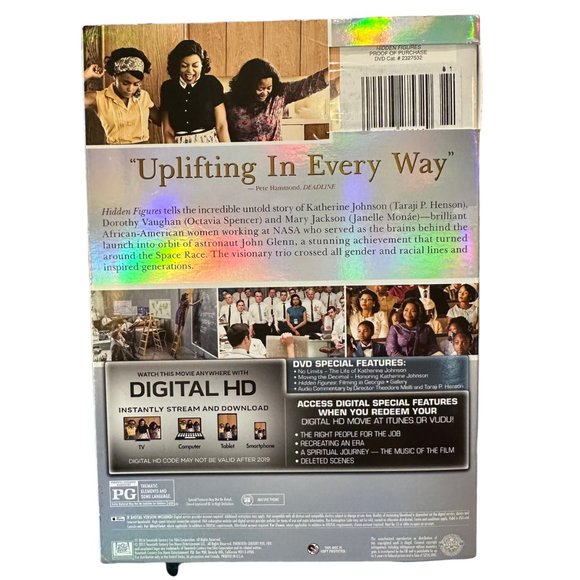 Hidden Figures DVD Movie PG Kevin Costner Taraji Henson Octavia Spencer - Picture 5 of 5